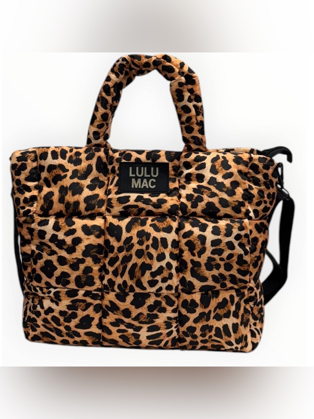 Lulu Mac Leopard Large Puffer Handbag